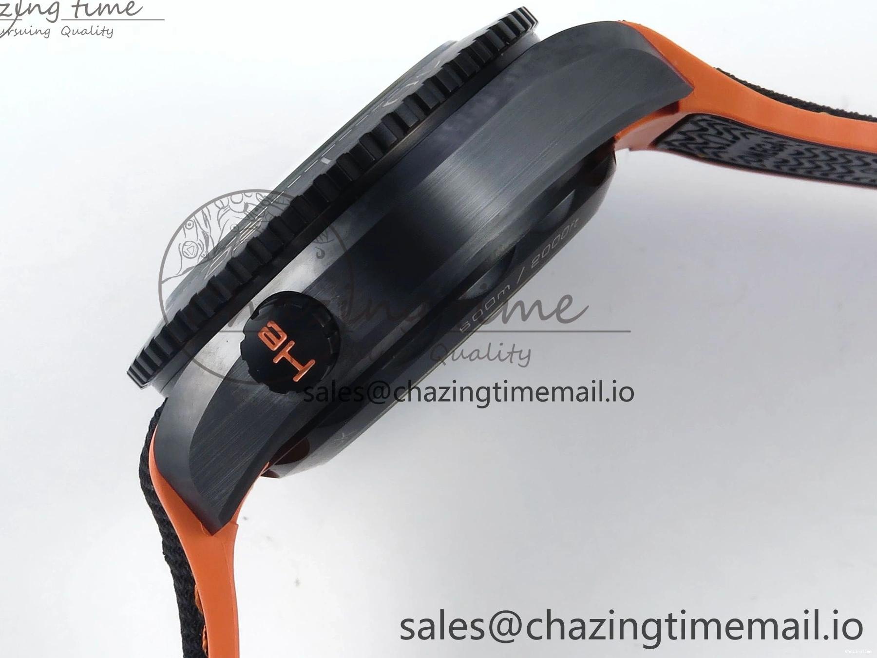 0210 Attractive Planet Ocean Master Chronometer 600M 45.5mm SCF 1:1 Best Edition Black Orange Bezel Black Dial on Black Rubber Strap A9900 Super Clone 7668